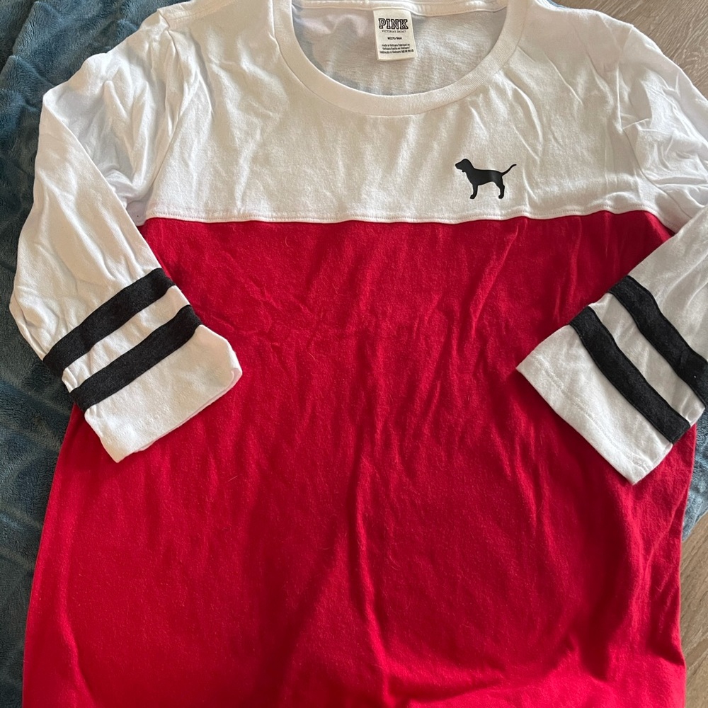 Pink VS three quarter sleeve tee